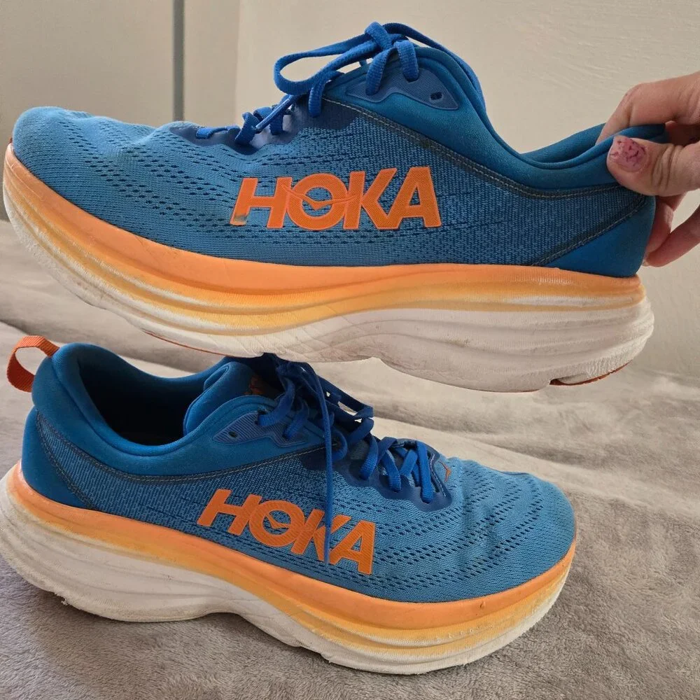 Hoka One One Bondi 8 Coastal Sky Vibrant Orange Size 12 - Picture 1 of 11